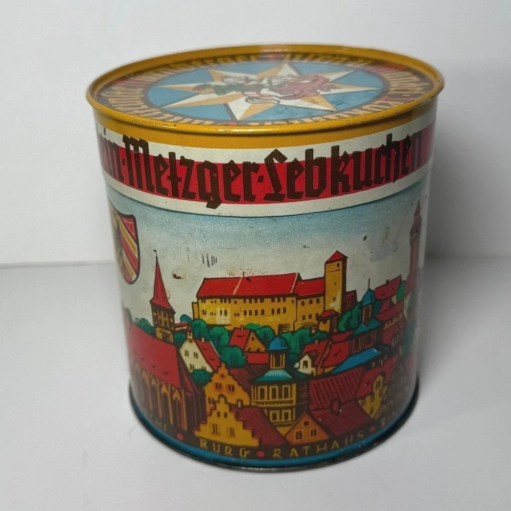 Vintage Haeberlein-Metzger Nurnberger Lebkuchen Tin Nuremberg German City Scenes